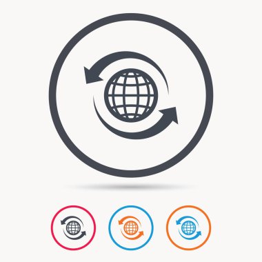 Küre simgesi. Dünya ya da Internet işareti.