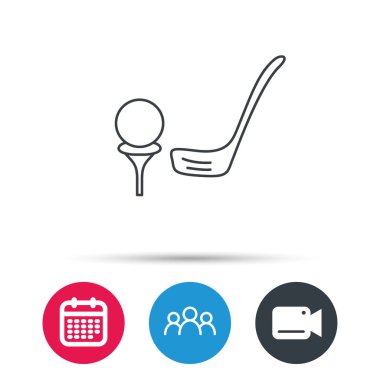 Golf Kulübü simgesi. Golf Spor işareti.