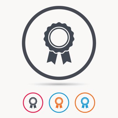 Madalya simgesi. Kazanan ödül amblemi işareti.