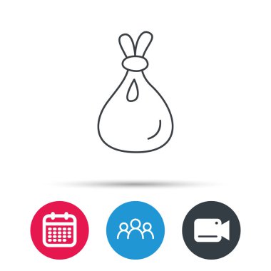 Çuval bezi çuval simgesi. Tekstil çanta işareti.