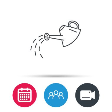 Sulama tenekesi simgesini. Bahçıvan ekipman işareti.