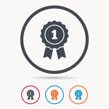 Kazanan madalya simgesi. Ödülü amblemi işareti.