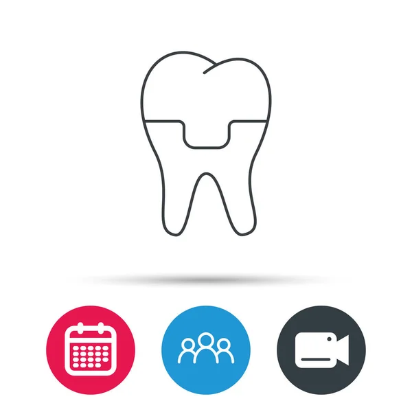 Icono de la corona dental. Signo de prótesis dental . — Archivo Imágenes Vectoriales