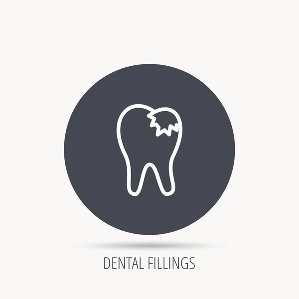Dental fillings icon. Tooth restoration sign. — Stock Vector