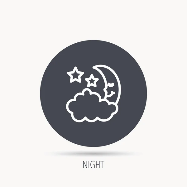 Nacht of slaapstand pictogram. Maan en sterren teken. — Stockvector