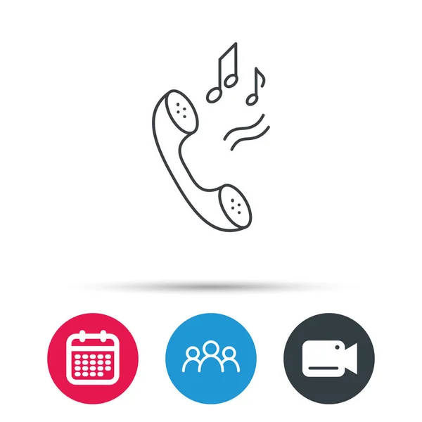 Telefoonpictogram. Roepnaam van de ringtone. — Stockvector