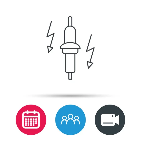 Spark plug icon. Car electric part sign. — Stock Vector