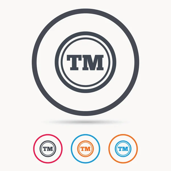 Registered TM trademark icon. Intellectual work. — Stock Vector