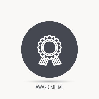 Ödül madalya simgesi. Galibi başarı işareti.