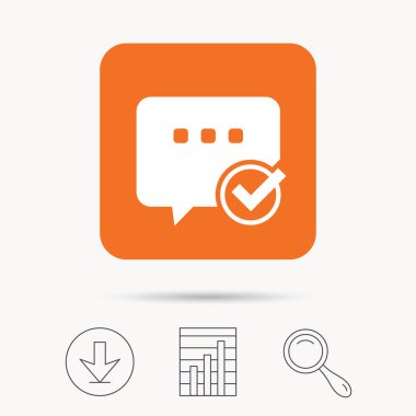 Kene simgesi ile sohbet. Konuşma balonu işareti.