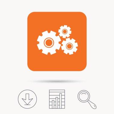 Cogwheels simgesi. Onarım hizmeti işareti.