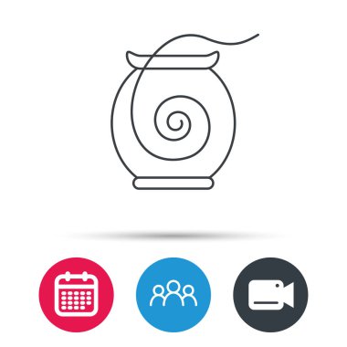 Diş ipi simgesi. Diş işareti Temizleme.