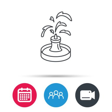 Çeşme simgesi. Park işaret içinde su.