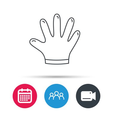 Lastik eldiven simgesi. Lateks el koruma işareti.