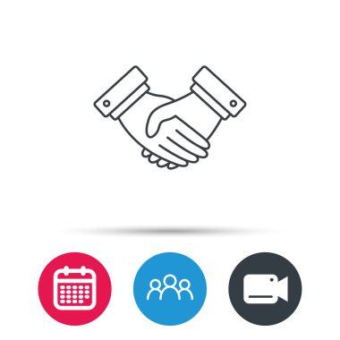 El sıkışma simgesi. Anlaşma anlaşma işareti.