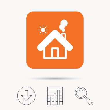 Ev simgesini. Ev bina oturum.