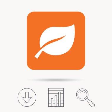 Yaprak simgesi. Taze organik ürün işareti.