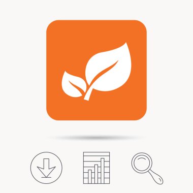 Yaprak simgesi. Taze organik ürün işareti.