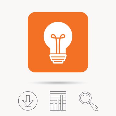 Ampul simgesi. Lamba aydınlatma işareti.