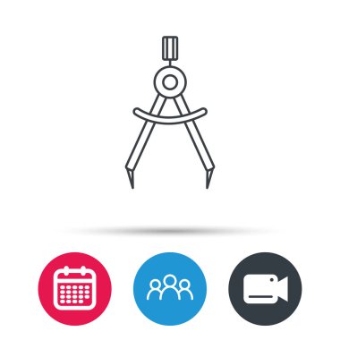 Pergel simgesi. Ölçüm bölücüler işareti.