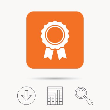 Madalya simgesi. Kazanan ödül amblemi işareti.