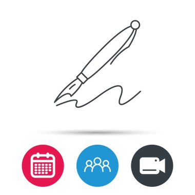 Kalem simgesi. Yazma aracı işareti.