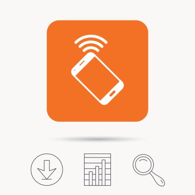 Cep telefonu simgesi. Cep telefonu iletişim.