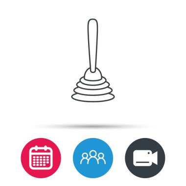 Dalgıç simgesi. Tuvalet temizleme aracı işareti.