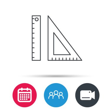 Üçgen cetvel simgesi. Yeşilaycı işareti.