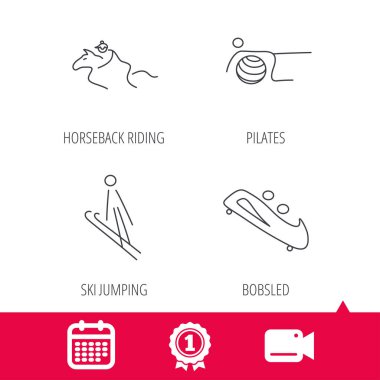 Pilates, kızak ve simgeler binicilik.