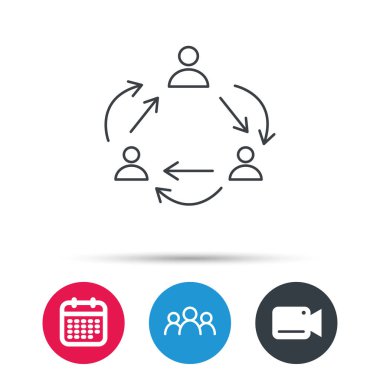 Ekip çalışması simgesi. Office işlemi oturum çalışma.