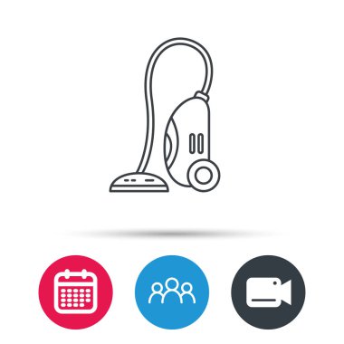 Elektrikli süpürge simgesi. Ev işi aygıt işareti.