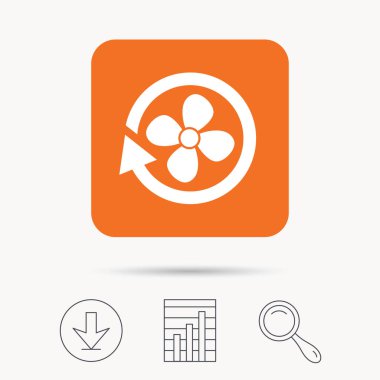 Havalandırma simgesi. Hava havalandırma veya fan işareti.