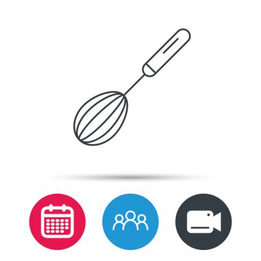 Çırpma teli simgesi. Mutfak aracı işareti.