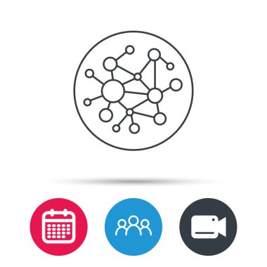 Küresel ağ kutsal kişilerin resmi. Sosyal bağlantılar işareti.