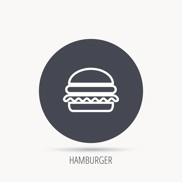 Hamburgare-ikonen. Snabbmat tecken. — Stock vektor