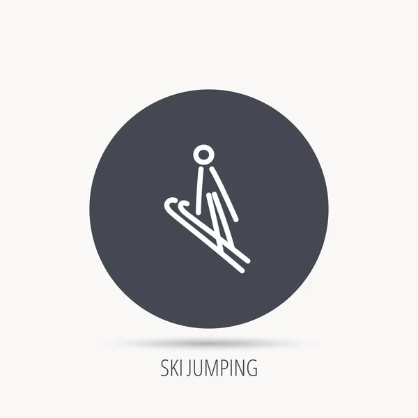 Ícone de salto de esqui. Esquis sinal esporte extremo . — Vetor de Stock