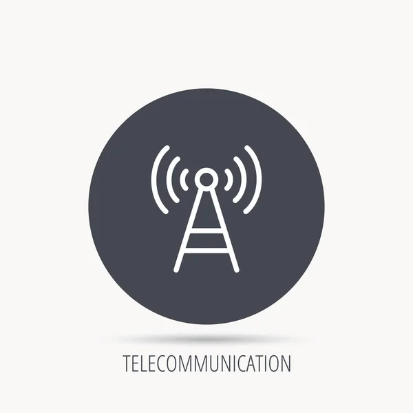 Ícone da torre de telecomunicações. Sinal do sinal . — Vetor de Stock