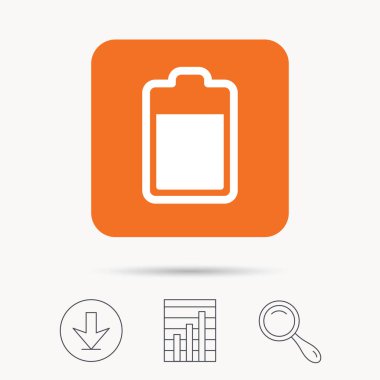 Pil güç simgesi. Akümülatör işareti şarj.