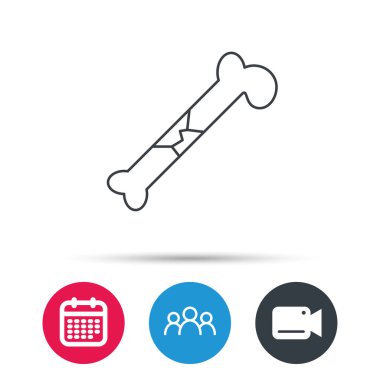 Kemik kırığı simgesi. Travmatoloji işareti.