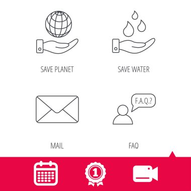 Posta, su ve SSS konuşma balonu kutsal kişilerin resmi Kaydet.