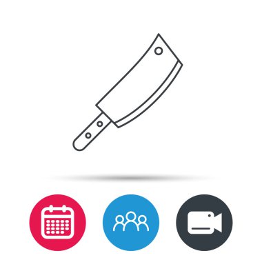 Kasap bıçağı simgesi. Mutfak Şef aracı işareti.