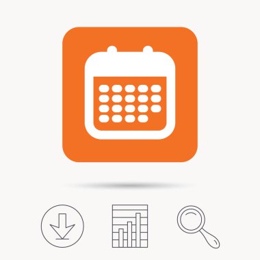 Takvim simgesini. Olaylar uyarı mektubu işareti.