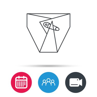 PIN simgesiyle bebek bezi. Çocuk iç çamaşırı işareti.