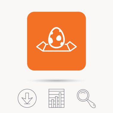 Dinozor yumurta simgesi. Konumu harita işareti.