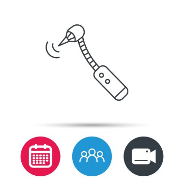 Delme aracı simgesi. Diş sözlü bur işareti.