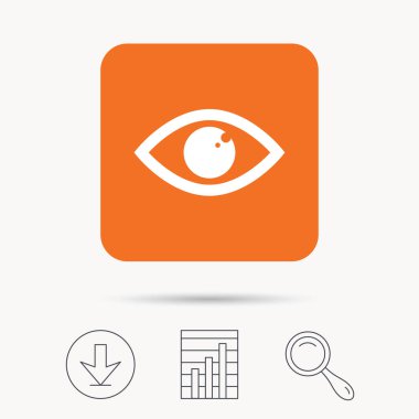 Göz simgesini. Gözün görme işareti.