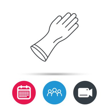 Lastik eldiven simgesi. Lateks el koruma işareti.