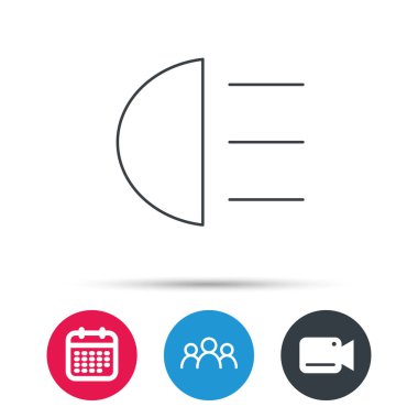 Farları simgesi. Uzak ışık araba işareti.