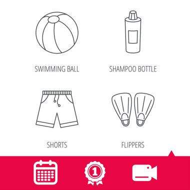 Palet, top ve gövdeleri simgeler Yüzme.